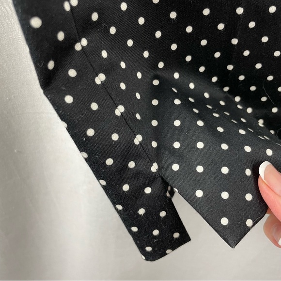 Lauren Ralph Lauren Black with White Polka Dot Ankle Length Pant 10 - Picture 5 of 6